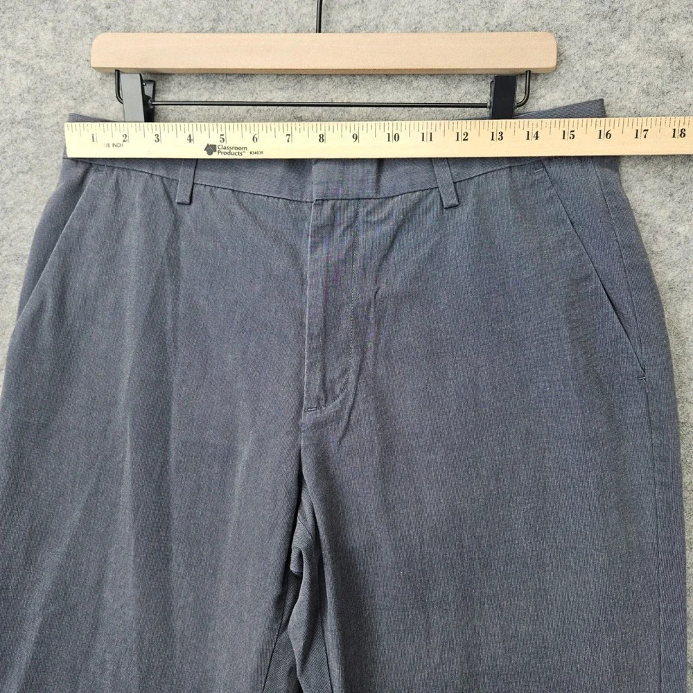 Banana Republic Chino Pants Men's 33x34 Gray-Blue Tailored Fit Non-Iron Cotton